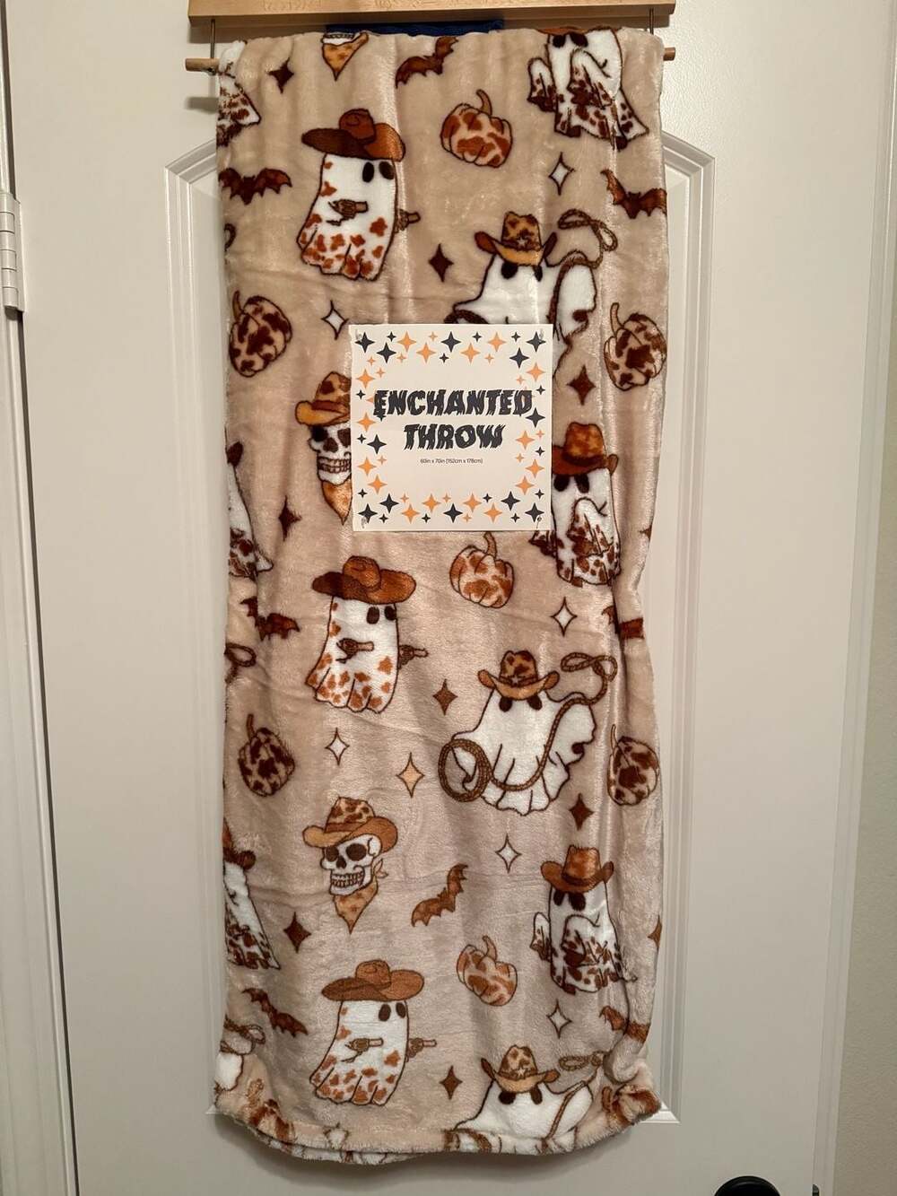 Cowboy Ghost Adirondack Throw Blanket 60x70